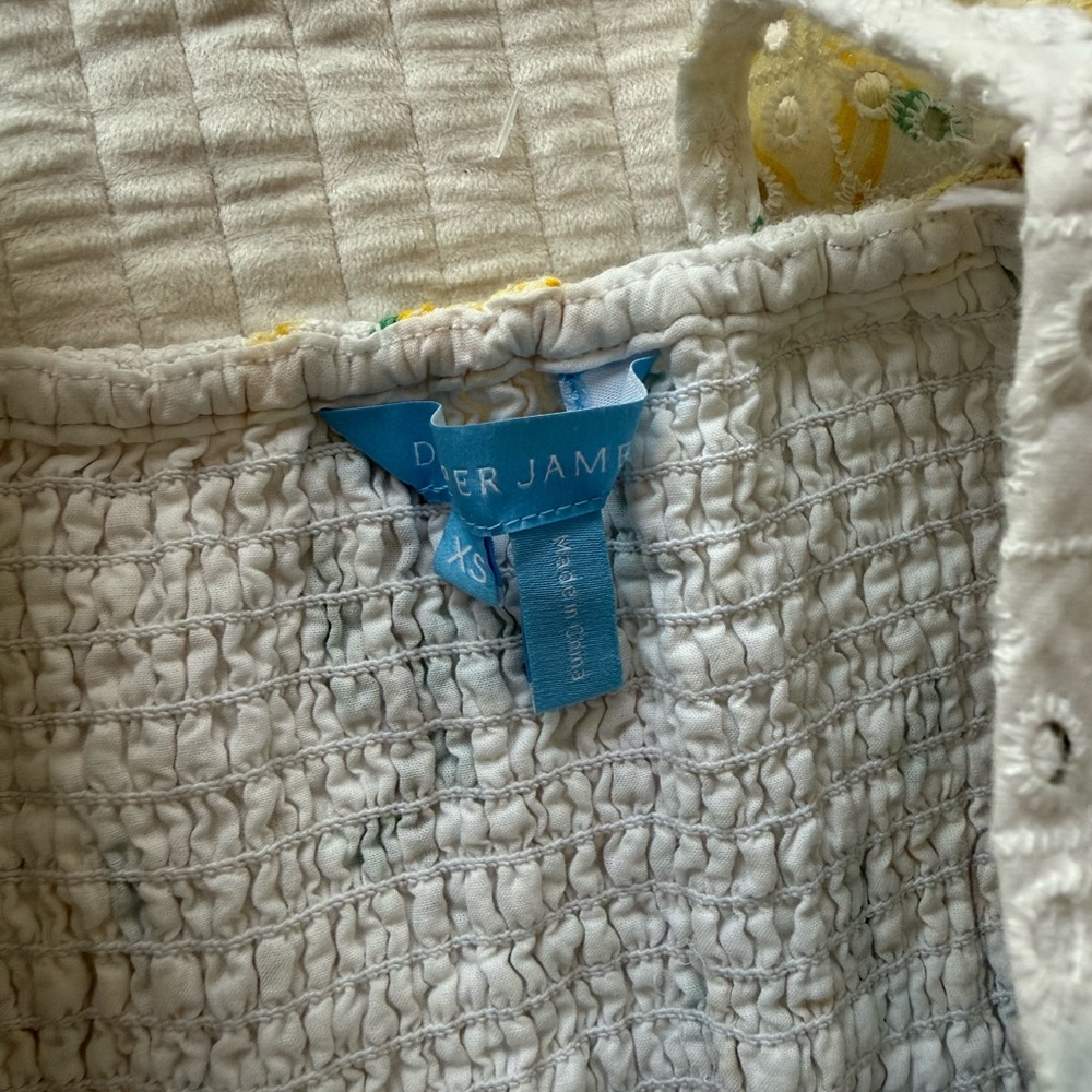 Draper James Cam Smocked Mini Dress in Magnolia Eyelet - Picture 4 of 5
